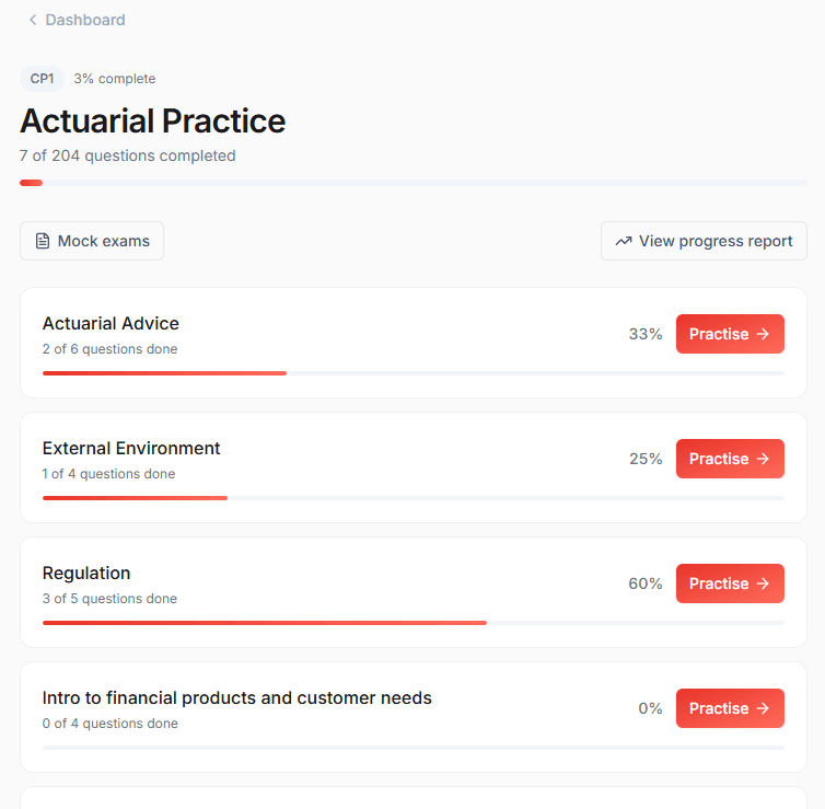 Topic selection screen